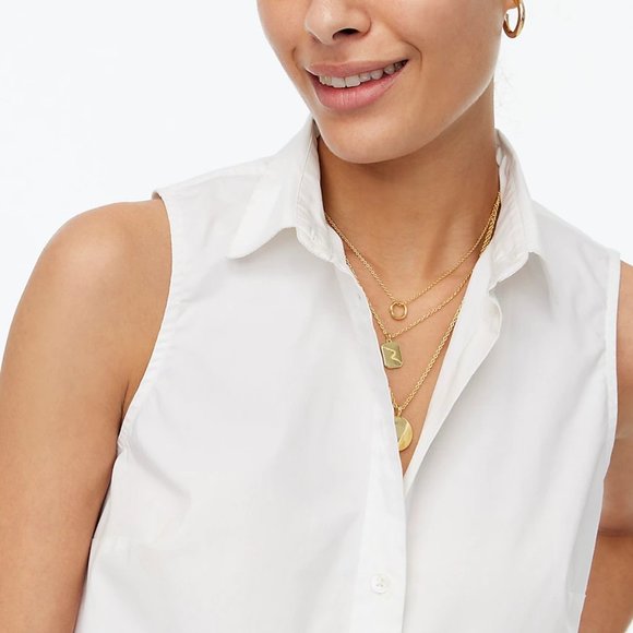 J. Crew Tops - J Crew Sleeveless Cotton Poplin Shirt